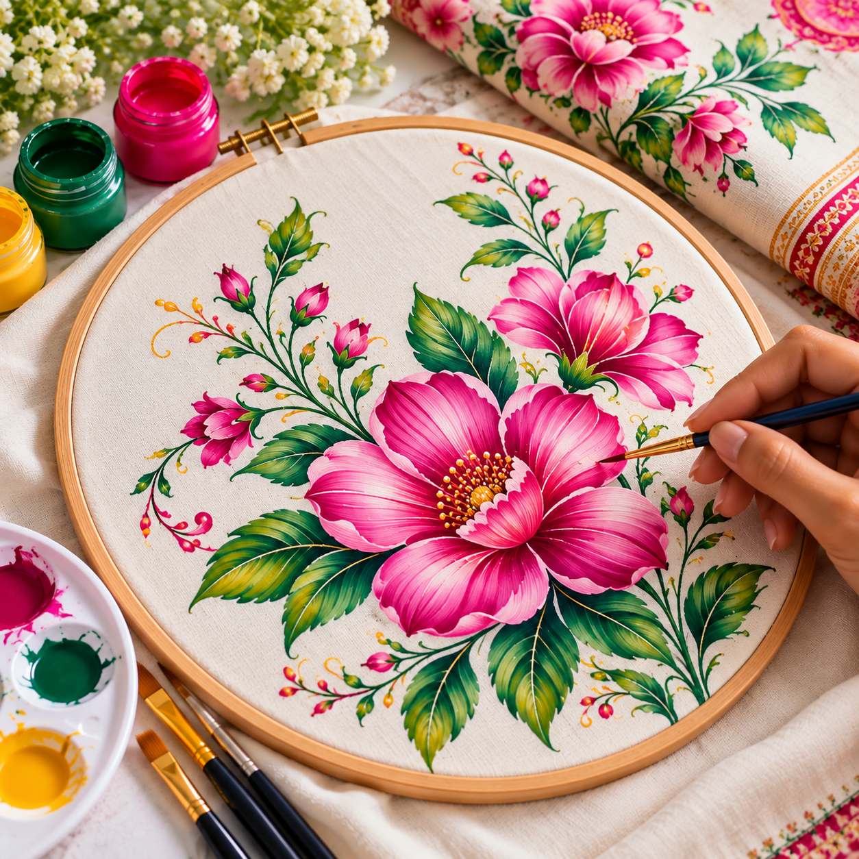Mastery in Fabric Painting